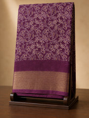 Traditional Bandhani Print Saree with Metallic Zari Trim