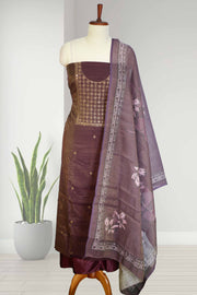 Silk Churidar Material – Elegant Floral Charm