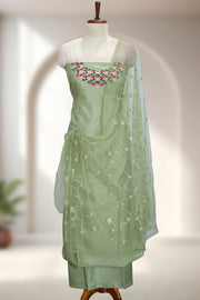 Silk Churidar Material with Embroidery Work