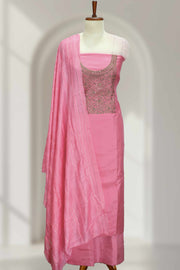 Silk Churidar Material with Golden Embroidery and Box Work