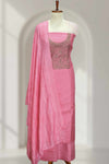 Silk Churidar Material with Golden Embroidery and Box Work