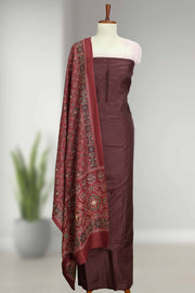 Silk Churidar Material with Button Design