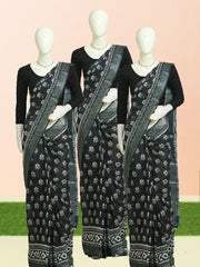 Indigo Dresscode Saree (Black) - Batik Design - ₹455