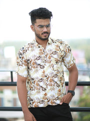 Men Regular Fit Rayon Printed Half Sleeve Casual Shirt