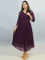 🌸 Serene Elegance: A-Line Maternity / Feeding Georgette Kurti - Just ₹709! 🌸