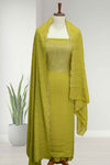 Premium Silk Churidar Material Set-Golden Embroidary