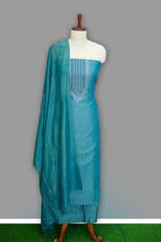 Elegant Silk Churidar Material – Embroidered Floral Charm
