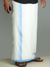 Cool Cot Cotton Mix Double White Dhoti For Men - 349/-