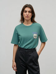 Loopknit Short Top with Printed Design