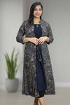 Rayon Printed Kurti with Overcoat Style