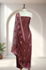 Silk Churidar Material – Thread Work with Button