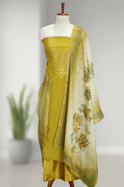 Silk Churidar Material with Embroidery & Stone Work