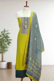 Silk Churidar Material with Print & Box Work