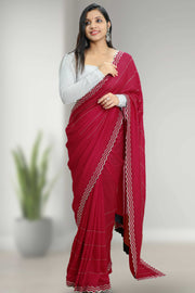 Chiffon Fancy Saree with Stone Work
