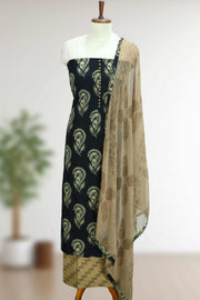 Cotton Churidar Material – Print with Button Work