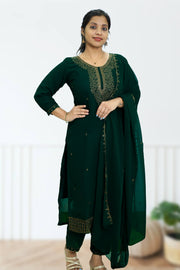 Churidar – Golden Embroidery Thread & Sequins Work