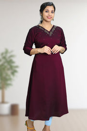 Women Embellished A-line Kurti