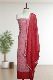 Cotton Churidar Material – Button Work & Floral Print