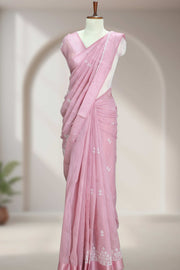 Fancy Cotton Saree with Silver Shine Border