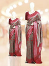 Soft Silk Saree with Silver Contrast Border & Butta Work Pallu – ₹834