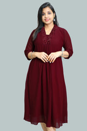 Georgette Flared Top with Thread & Glitter Work