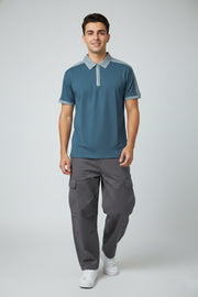 Men’s Collar T-Shirt – 2 Colour with Zip