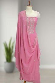 Georgette Churidar Material-Embroidery Thread