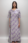 Cotton Nighty with Printed Design & Zip Closure