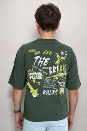 Hog & Fog Five Sleeve T-Shirt with Front & Back Letter Print