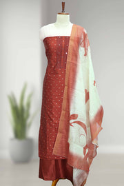 Silk Churidar Material with Lace & Mirror Work