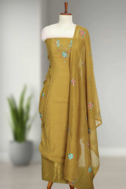 Silk Churidar Material-Floral Thread