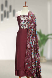 Silk Churidar Material with Stone Work & Print