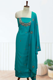 Elegant Silk Churidar Material – Thread & Sequins Delight
