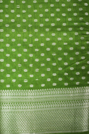 Tusser Silk Saree – Silver Butta with Border