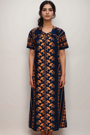 Cotton Printed Nighty with Elastic Fit