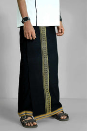 Black Dhothi – Printed Design