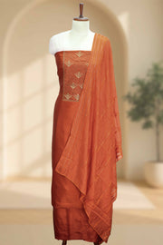 Silk Churidar Material with Sequin & Golden Thread Embroidery