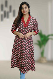 Printed Cotton Kurti with Collar Neck