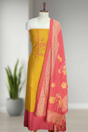 Cotton Churidar Material – Sequins with Thread Work & Box Pattern