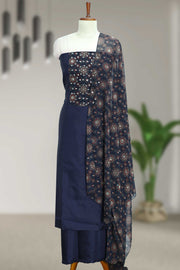 Printed Mirror Work Unstitched Dress Material