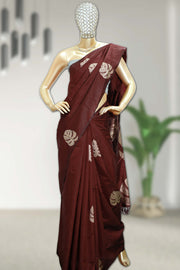 Soft Silk Saree with Floral Print & Tassels