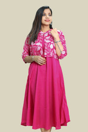 Feeding Top with Floral Print & Collar Neck