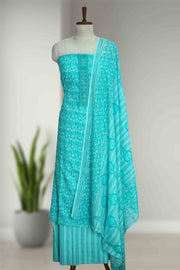 Cotton Churidar Material – Floral Print & Thread Work