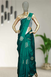 Soft Silk Saree with Floral Print & Tassels