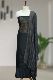 Silk Churidar Material with Golden Embroidery Thread