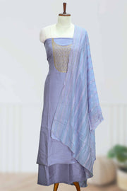 Silk Churidar Material with Sequin & Golden Thread Embroidery