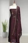 Silk Churidar Material with Embroidery & Beads Work