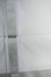 Cotton Dhothi with Silver Border