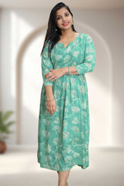 Feeding Top with Floral Print & Collar Neck
