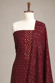Silk Mirror Work Butta Churidar Material